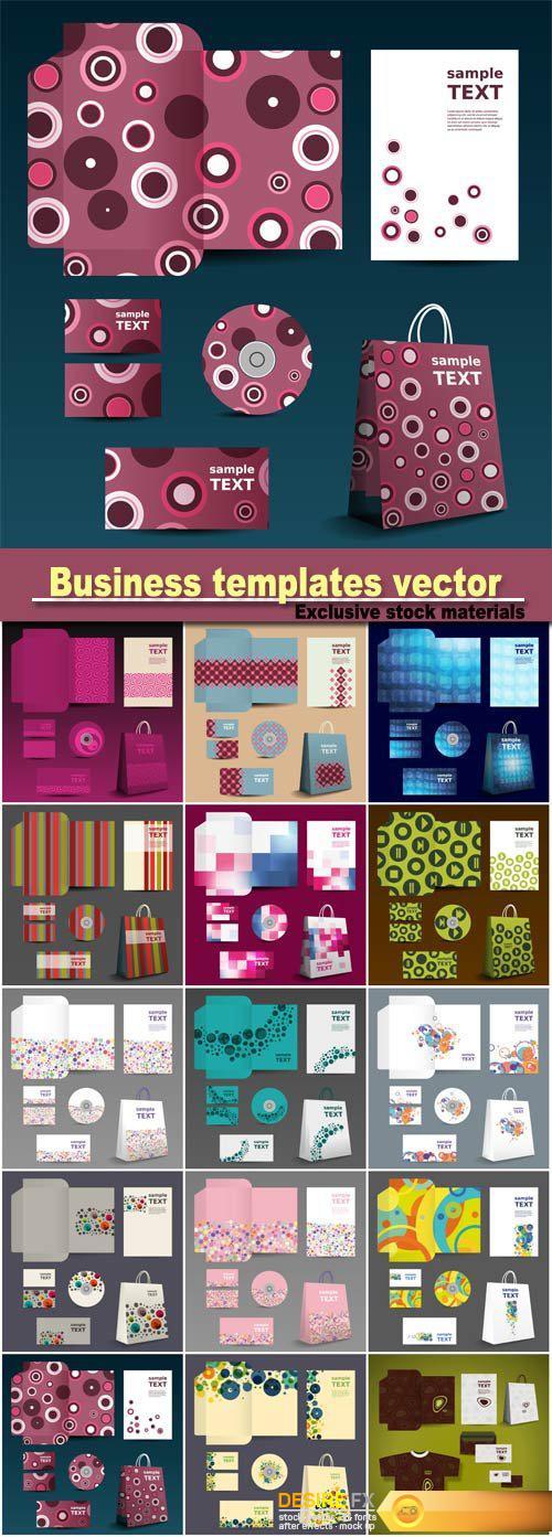 Stationery template, corporate identity business templates vector
