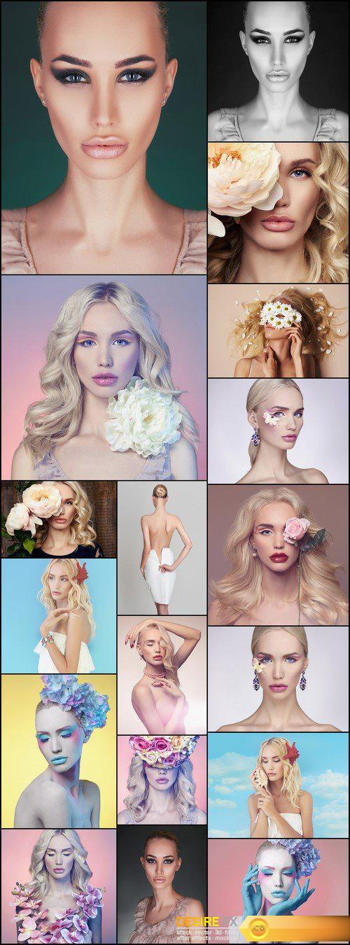 Beautiful blonde girl with flower 18X JPEG