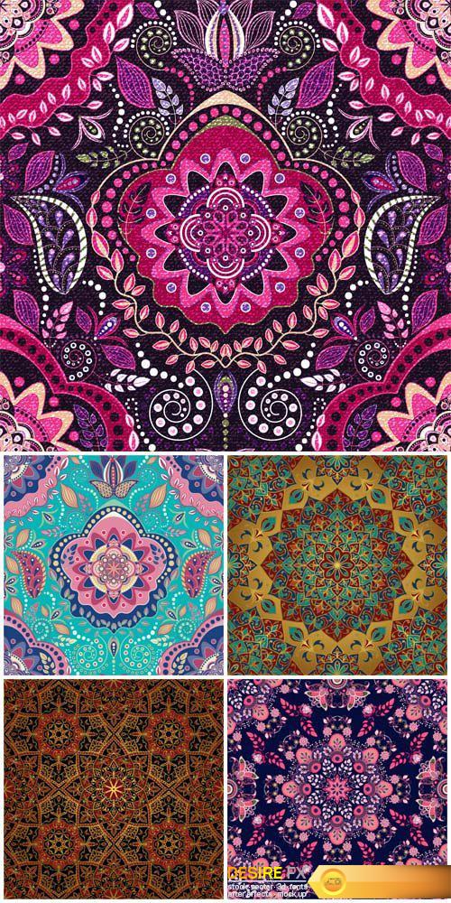 Ethnic beautiful floral seamless pattern vector