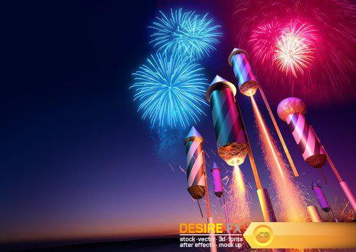 Firework Rockets Launching 2017  6X JPEG