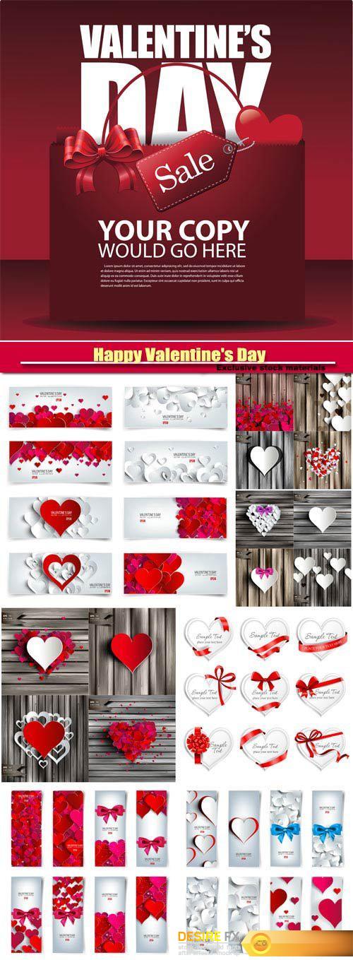 Happy Valentine's Day vector, hearts, romance, love #27