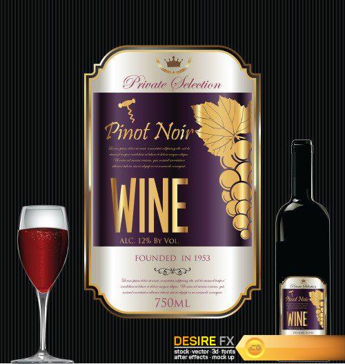 Template wine labels vector