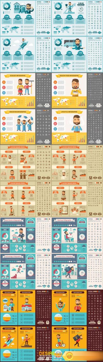 Flat Design Infographic 2 Template - 20xEPS