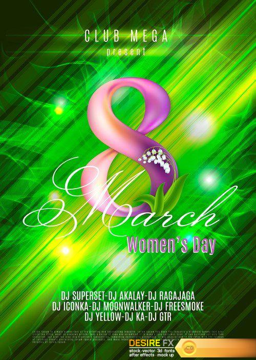 Women\'s Day Poster Vector Background 9X EPS
