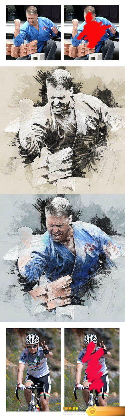 GraphicRiver - Sketch Charcoal and Chalk Photoshop Action