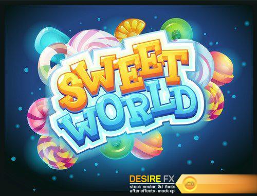 Sweet world mobile GUI pack loading screen 15X EPS