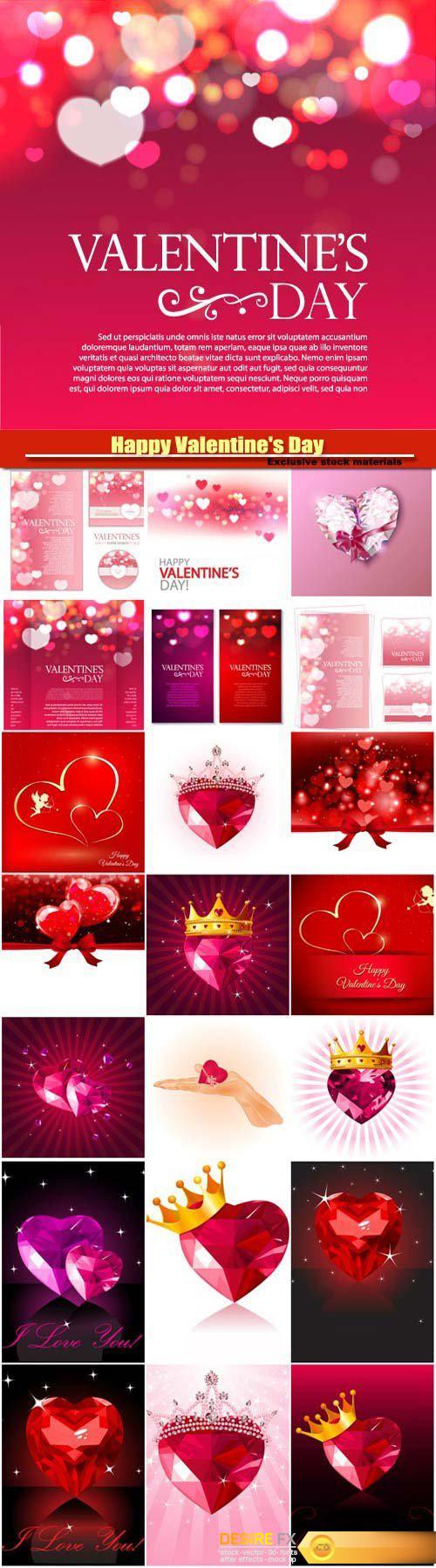 Happy Valentine's Day vector, hearts, romance, love #10
