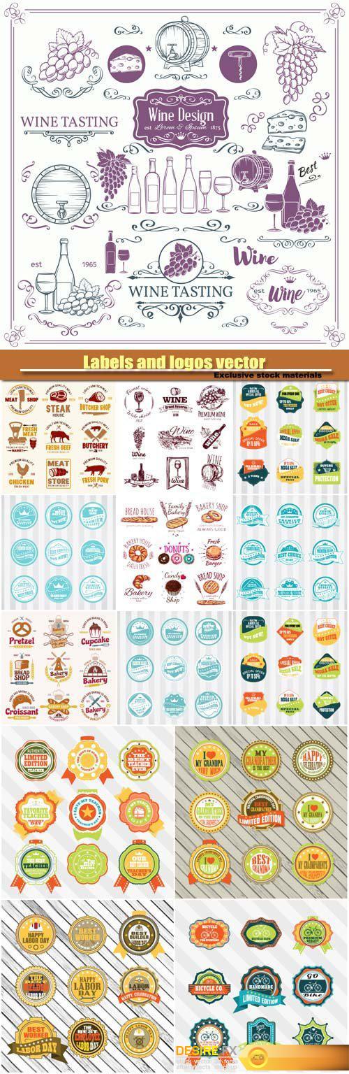 Labels and logos vector