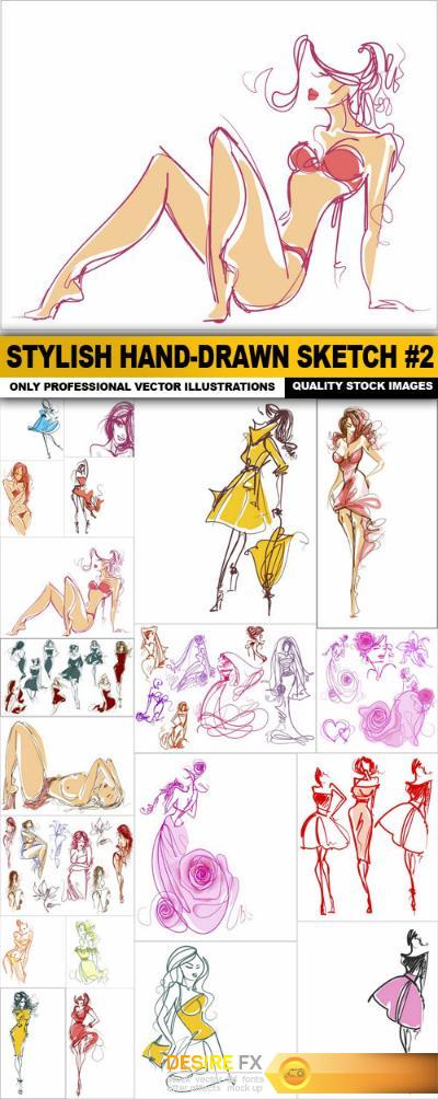 Stylish Hand-Drawn Sketch #2 - 20 Vector