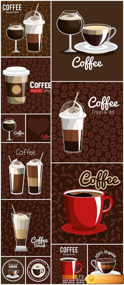 Delicious coffee poster vector illustration design 13X EPS