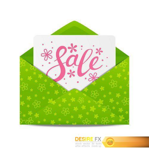 Spring sale message with flowers 15X EPS