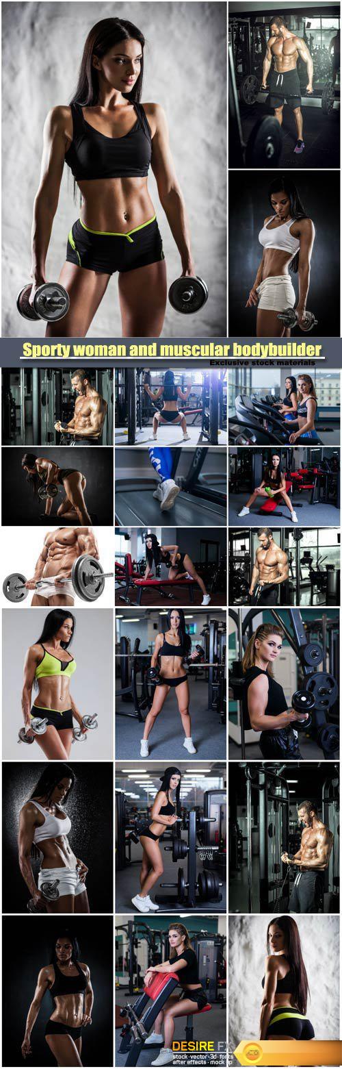 Sports men and women in the gym