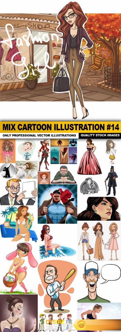 Mix cartoon Illustration #14 - 25 Vector