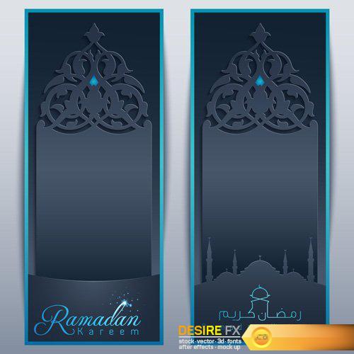 Ramadan Kareem greeting banner background template for islamic festival design