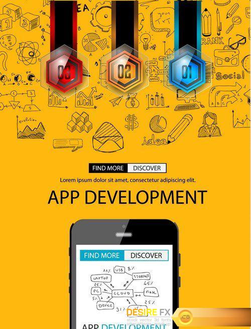 App Development Infographic Concept Background 18X JPEG
