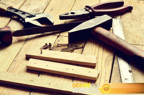 Tools on wooden table #2 15X JPEG