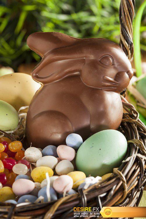 Chocolate Easter Bunny in a Basket 22X JPEG