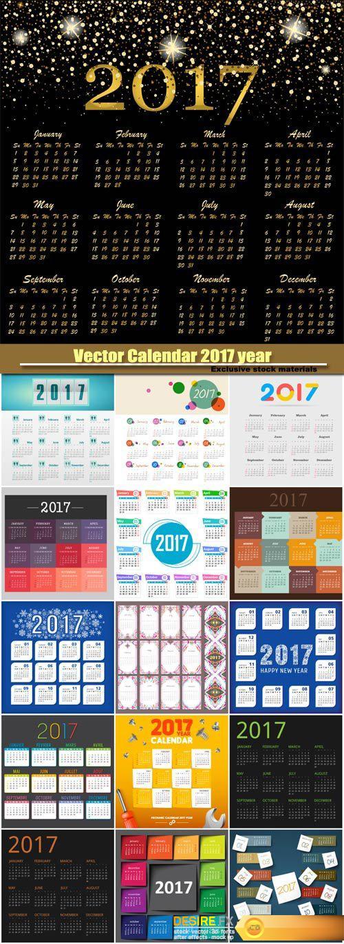 Modern vector Calendar 2017 year