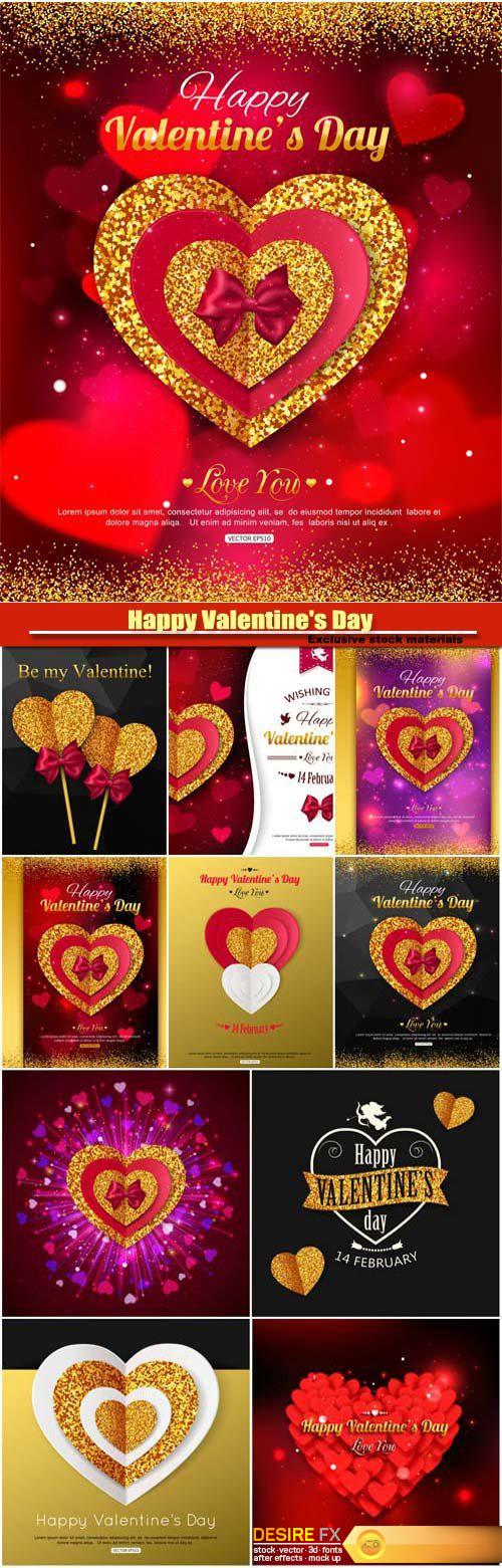 Happy Valentine's Day vector, hearts, romance, love #21
