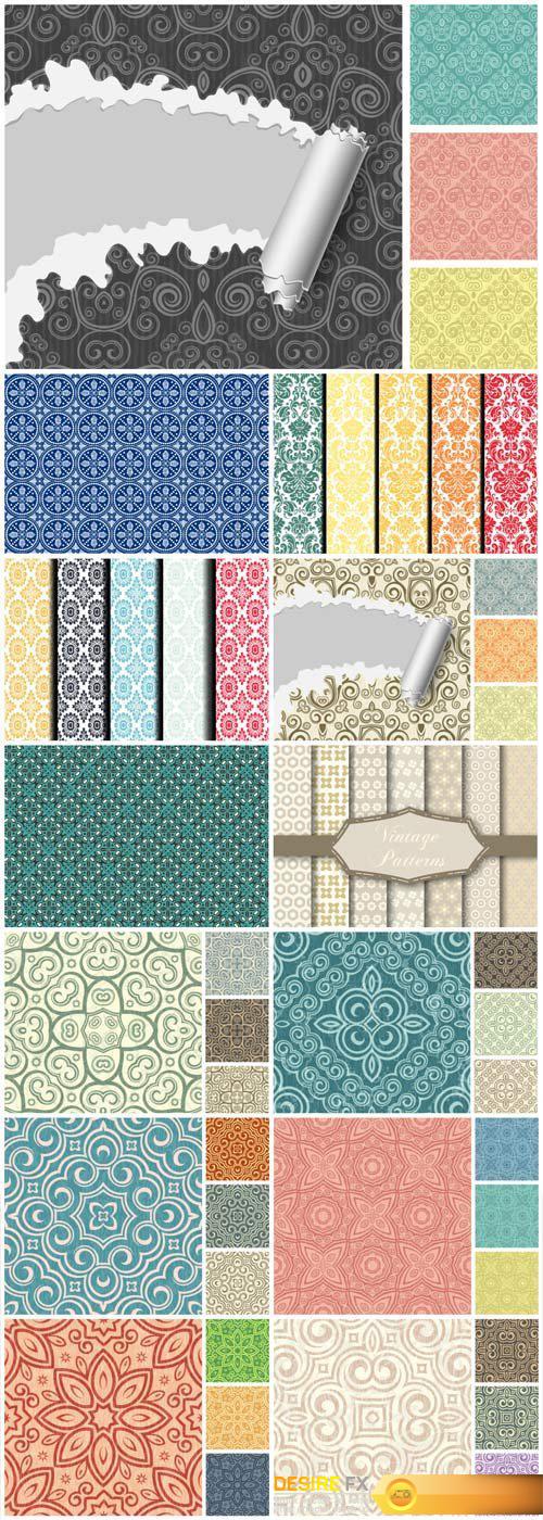 Vector vintage seamless texture with patterns