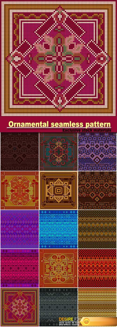 Ornamental seamless pattern, ethnic ornament, fabric pattern