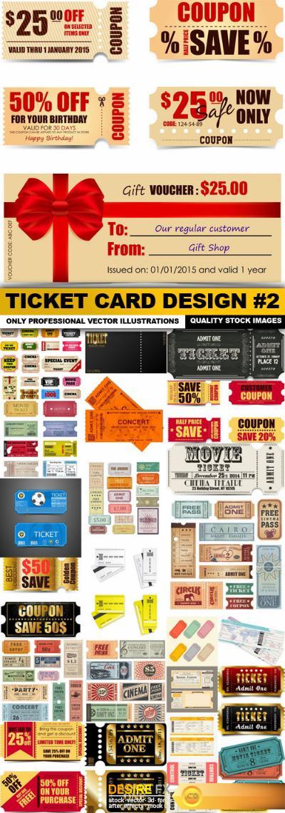 Ticket Card Design #2 - 25 Vector