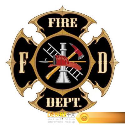 Emblems of firemen vector, 15 x EPS