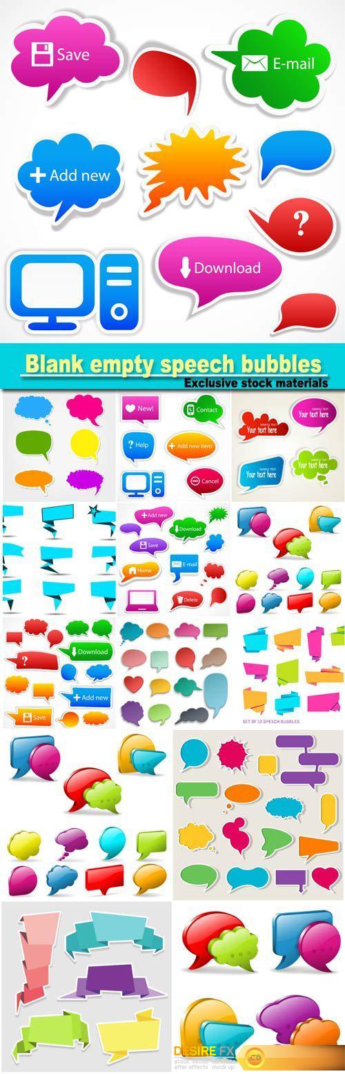 Blank empty speech bubbles for infographics vector illustration