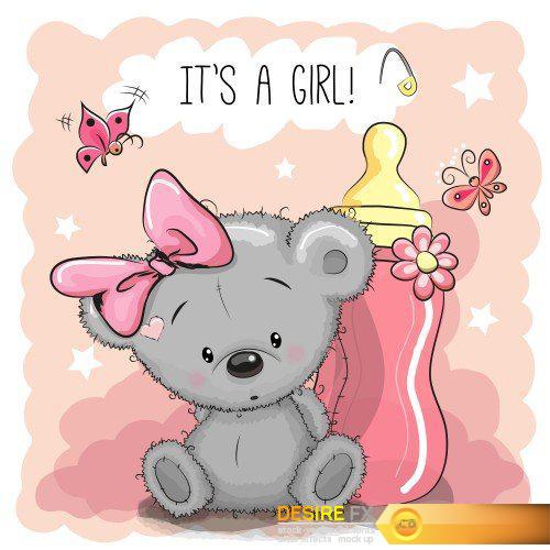 Greeting card cute, cartoon bear girl, monkey, teddy bride and teddy groom, rabbit boy and girl