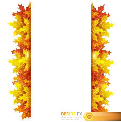 Autumn background, yellow autumn leaves in a vector