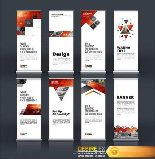 Abstract business vector set of modern Banner 18X EPS