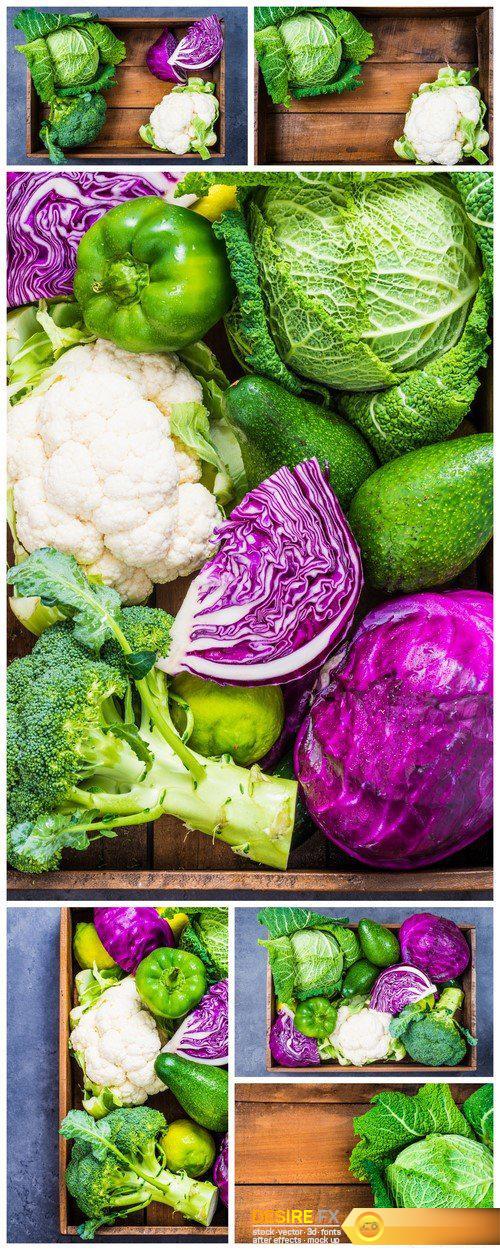 Variety broccoli and cauliflower 6X JPEG