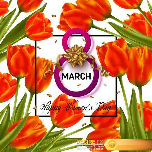 Greeting card 8 march vector illustration 7X EPS
