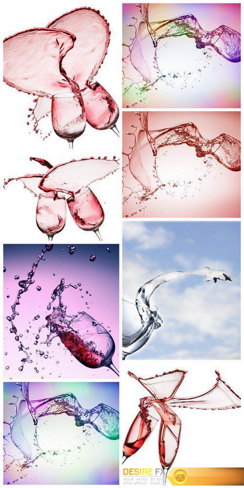 Wine splash on colorful background 8X JPEG