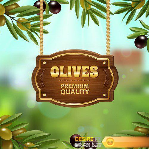 Natural Olives Background 5X EPS