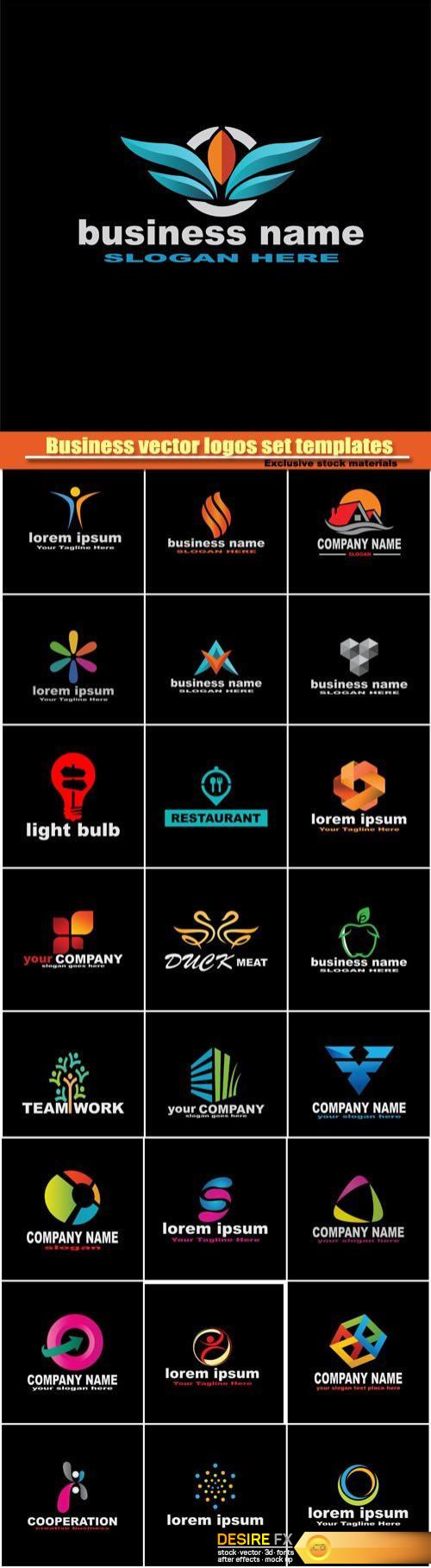 Business vector logos set templates