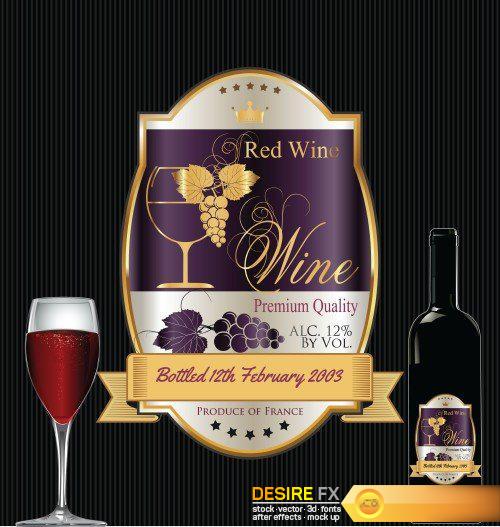 Template wine labels vector