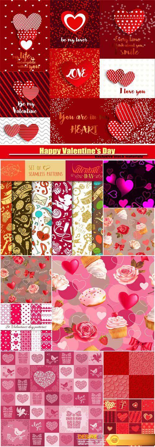 Happy Valentines Day vector, red hearts, love