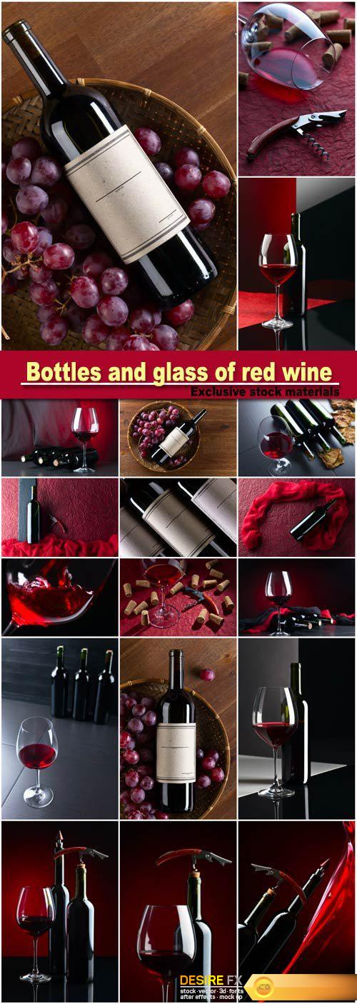 Bottles and glass of red wine
