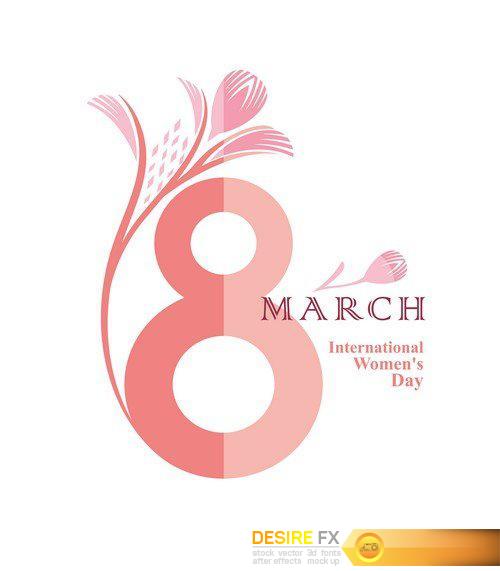 March 8 - Women\'s Day Bright vector card design #2 12X EPS