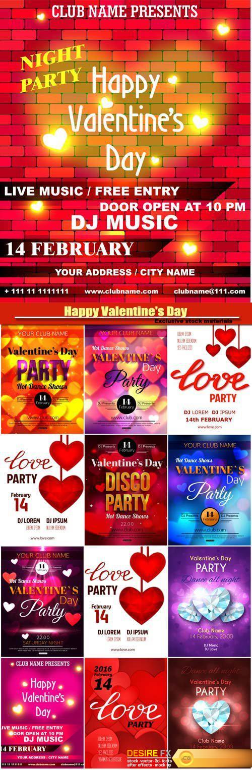 Happy Valentine's Day vector, hearts, romance, love #20