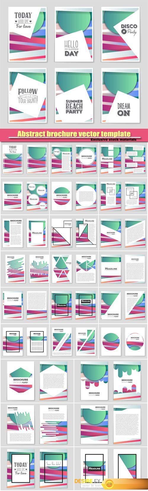 Abstract brochure vector template, design layout background set
