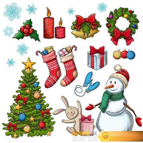 Christmas vector illustration for decoration, Christmas icons Christmas vector illustration for decoration, Christmas icons