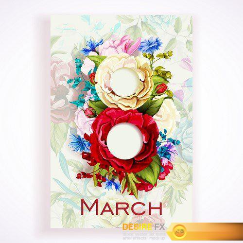 Greeting card 8 march  5X EPS