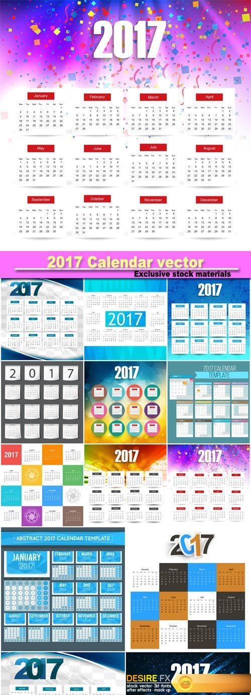 2017 Calendar vector background