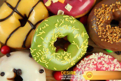 Donuts and berry cupcakes, variety chocolate pralines 30X JPEG