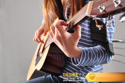 Young teenage girl with guitar 6X JPEG