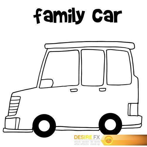 Vector illustration of taxi collection 7X EPS