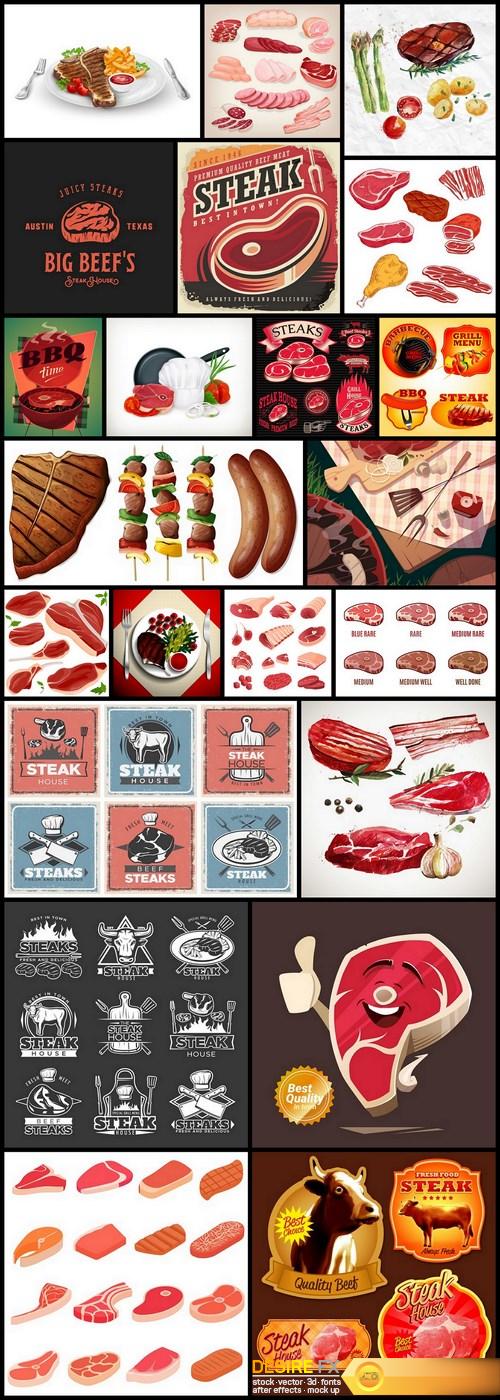 Steak Meat Collection - 22 Vector_DesireFX_me