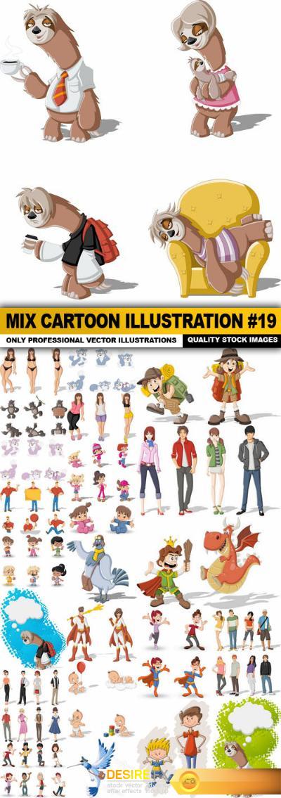 Mix cartoon Illustration #19 - 25 Vector